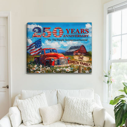 Personalized Family Name Patriotic Canvas / Poster - 250th Years Anniversary Independence Day Gift