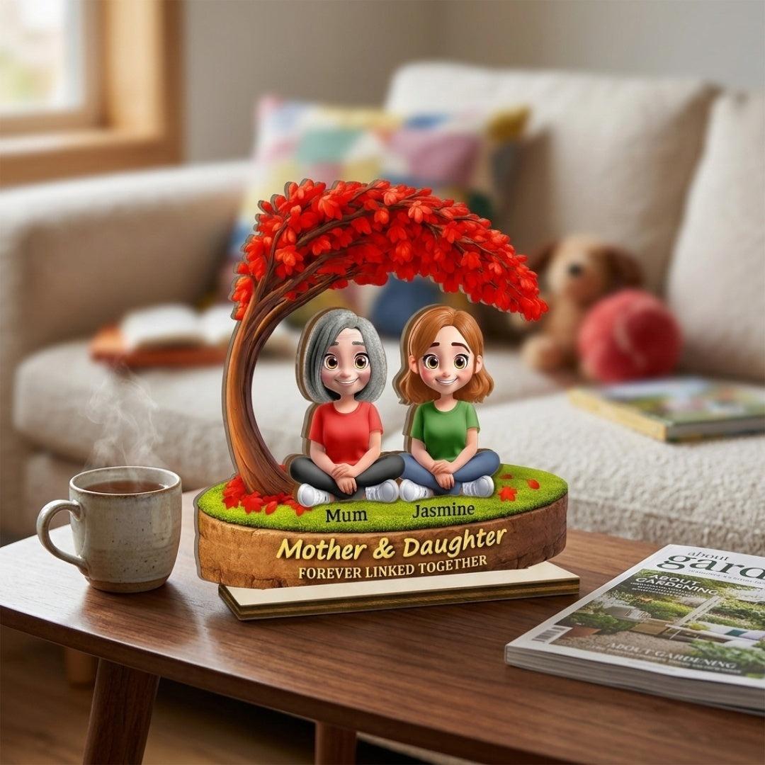 Mother Daughter Forever Linked Together - Personalized Plaque