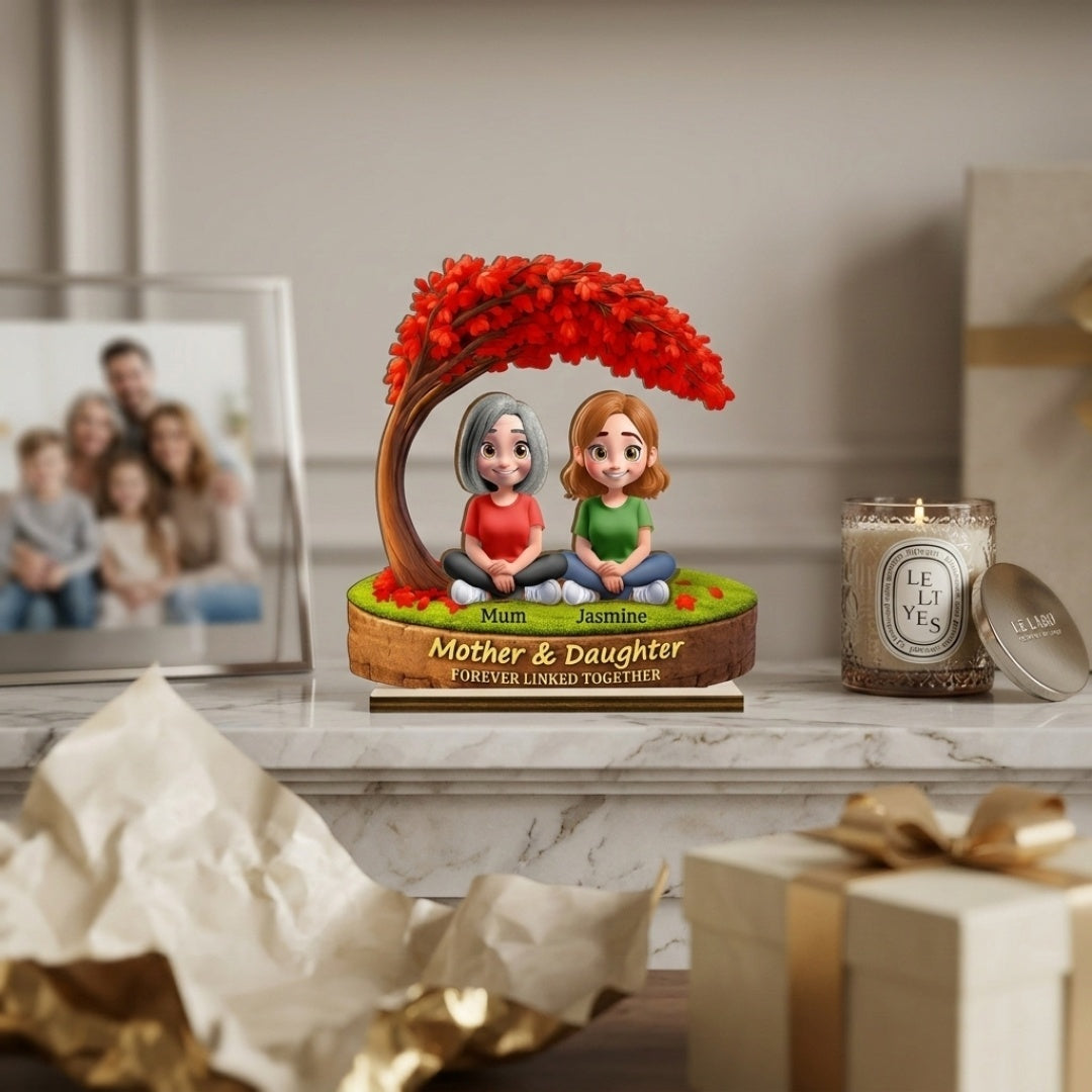 Mother Daughter Forever Linked Together - Personalized Plaque