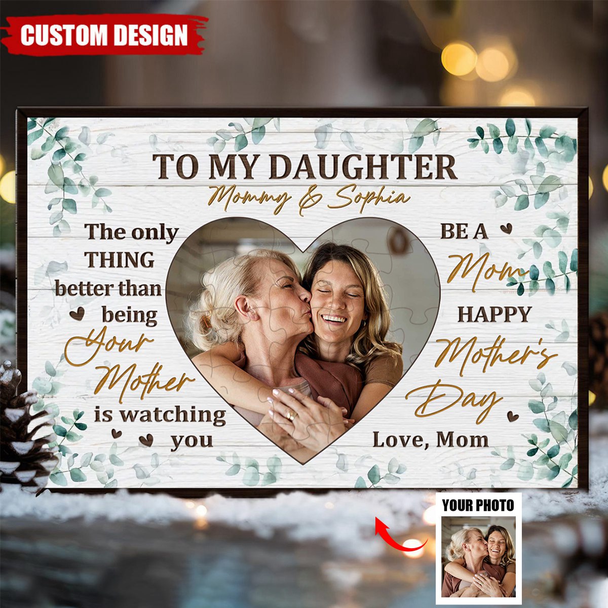 Personalized Photo Canvas for Daughter-in-Law: 'Watching You Be A Mom' Mother's Day Gift