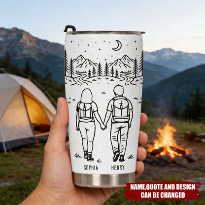 “Adventure Partners For Life” Personalized Tumbler - Camping Gift for Couples