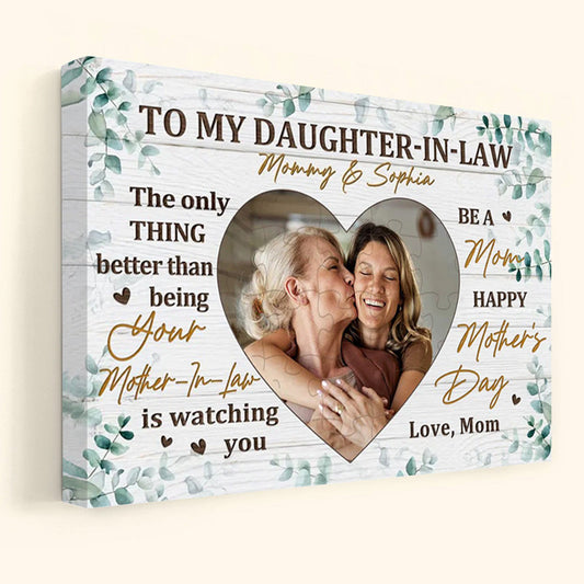 Personalized Photo Canvas for Daughter-in-Law: 'Watching You Be A Mom' Mother's Day Gift
