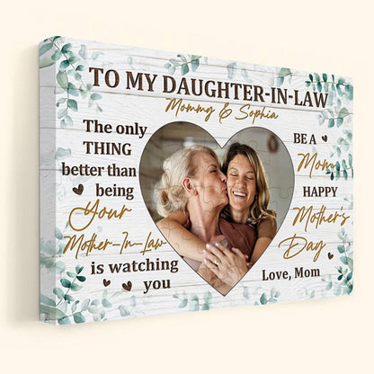 Personalized Photo Canvas for Daughter-in-Law: 'Watching You Be A Mom' Mother's Day Gift