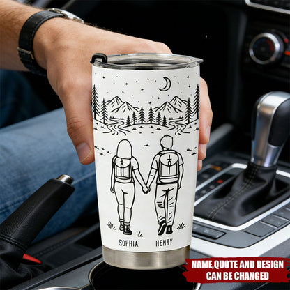 “Adventure Partners For Life” Personalized Tumbler - Camping Gift for Couples