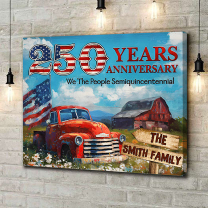 Personalized Family Name Patriotic Canvas / Poster - 250th Years Anniversary Independence Day Gift