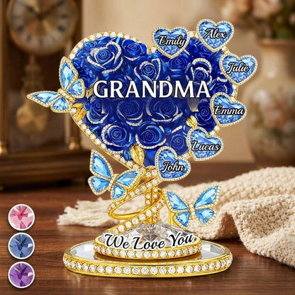 “Grandma’s Love Never Fades” Personalized Shaped Acrylic Plaque - Custom Keepsake Gift for Mom, Grandma