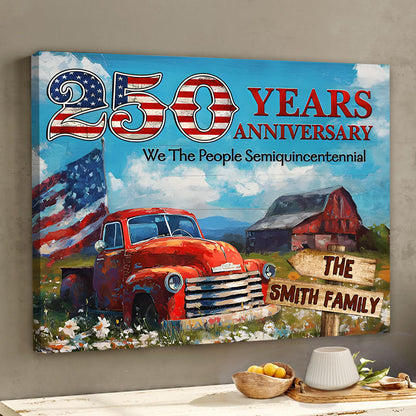 Personalized Family Name Patriotic Canvas / Poster - 250th Years Anniversary Independence Day Gift