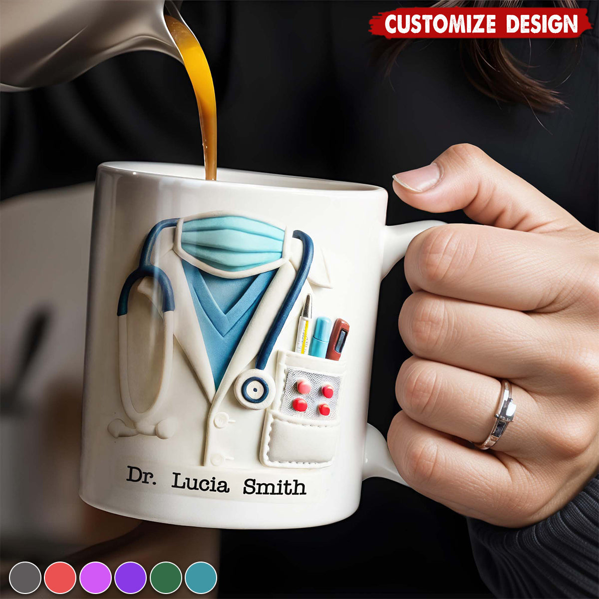 Personalized Coffee Mug - “Best Healthcare Worker Ever” Gift for Nurses & Doctors