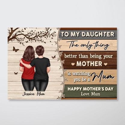 To My Daughter From Mum Happy Mother's Day - Personalised Vintage Poster / Canvas