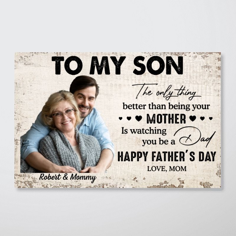 Personalized To My Son From Mom Photo Inserted Poster / Canvas - Custom Gift For Son