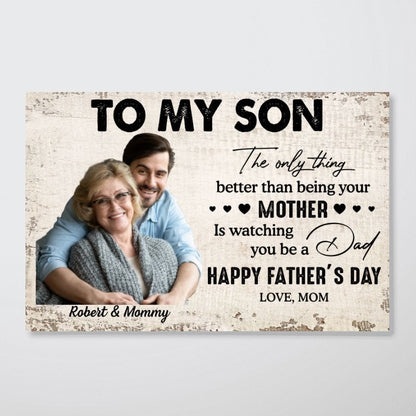 Personalized To My Son From Mom Photo Inserted Poster / Canvas - Custom Gift For Son