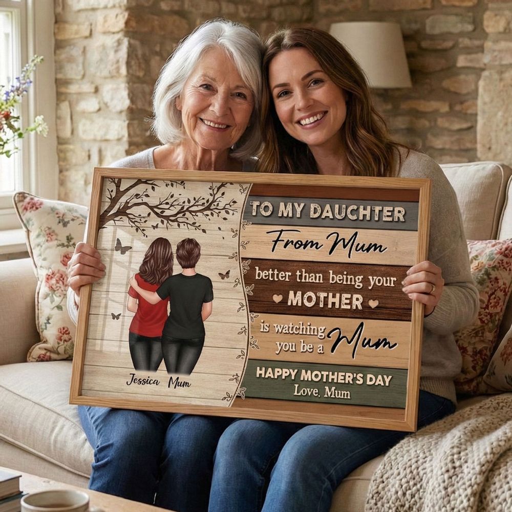 To My Daughter From Mum Happy Mother's Day - Personalised Vintage Poster / Canvas