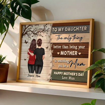 To My Daughter From Mum Happy Mother's Day - Personalised Vintage Poster / Canvas