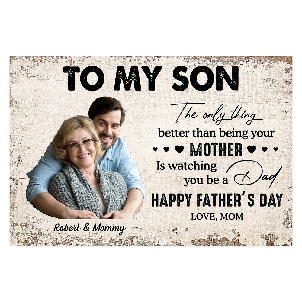 Personalized To My Son From Mom Photo Inserted Poster / Canvas - Custom Gift For Son