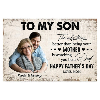 Personalized To My Son From Mom Photo Inserted Poster / Canvas - Custom Gift For Son