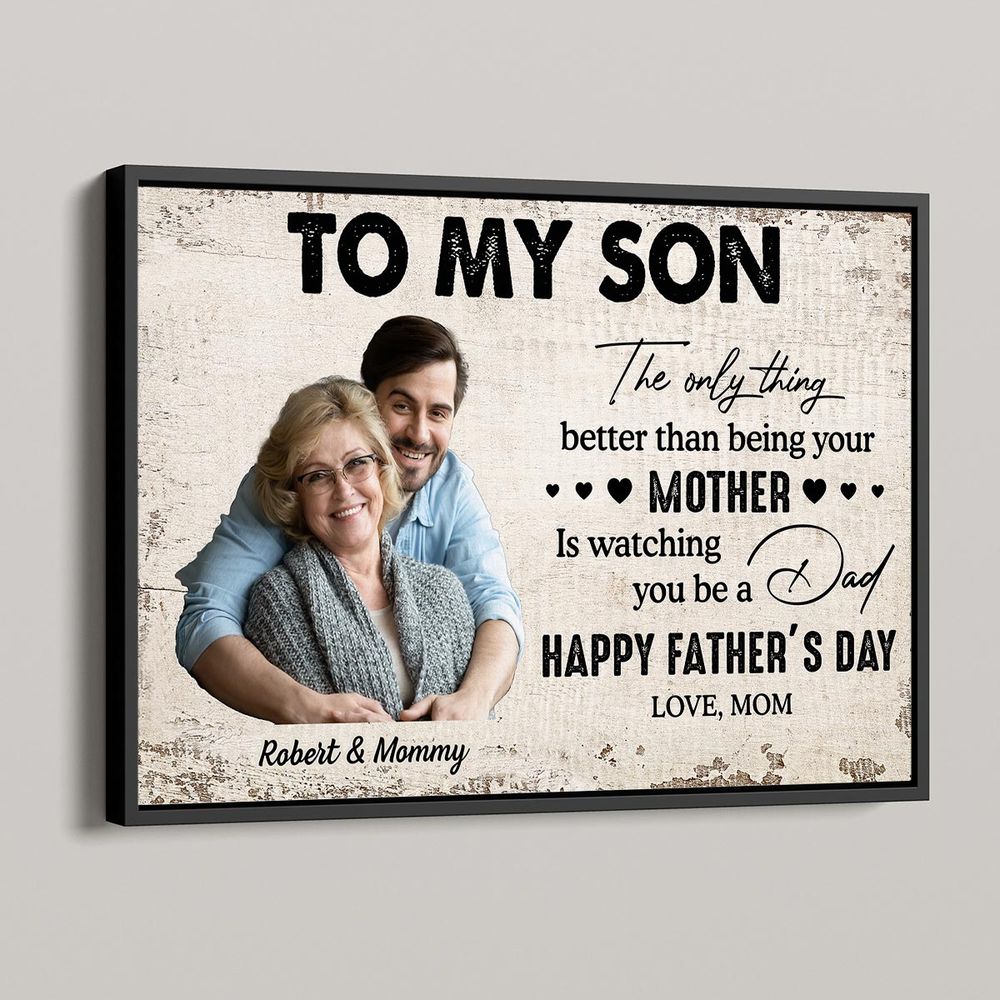 Personalized To My Son From Mom Photo Inserted Poster / Canvas - Custom Gift For Son