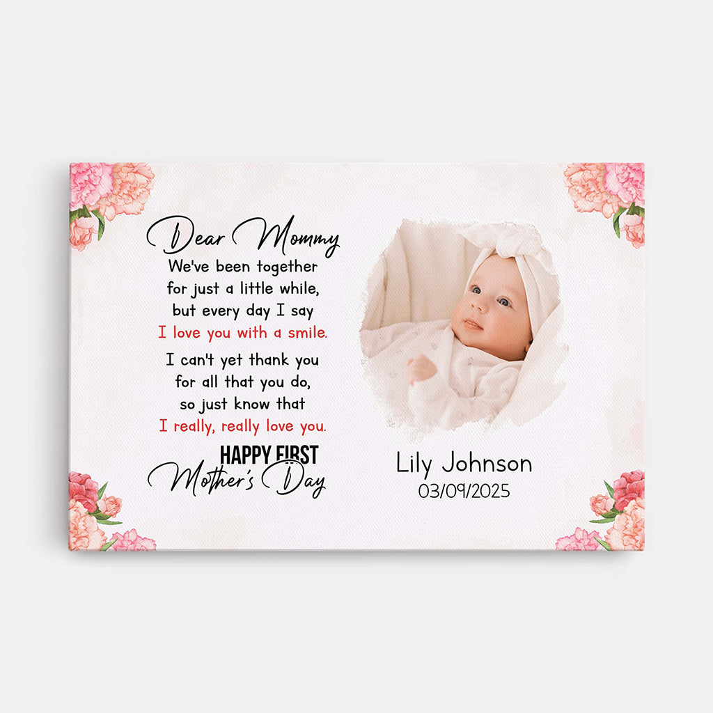 First Mother's Day Gift From Baby - Personal Dear Mommy Canvas / Poster
