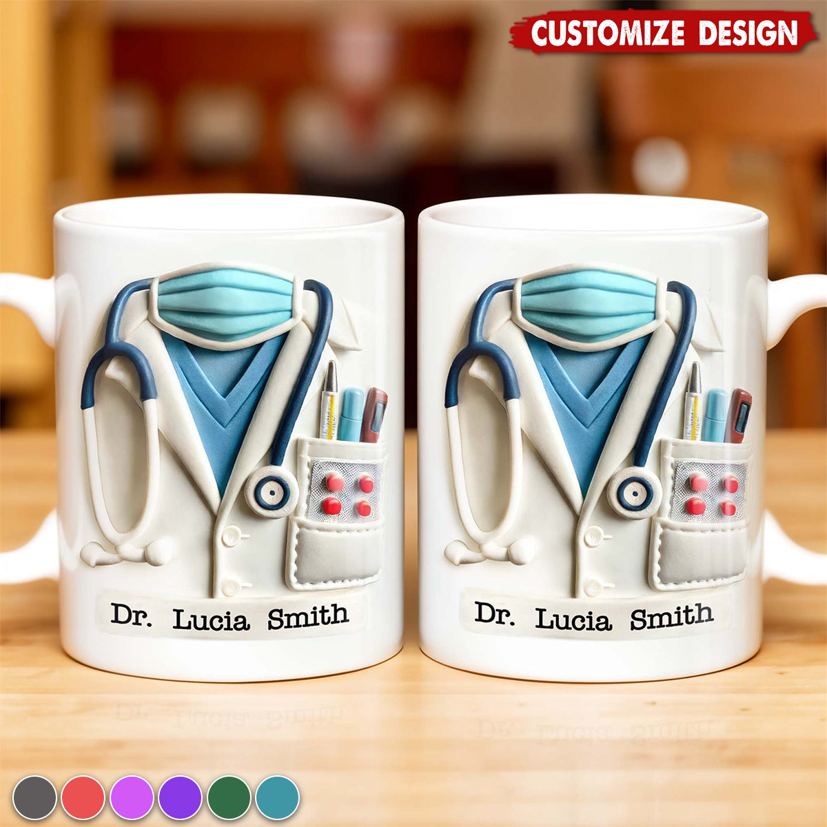 Personalized Coffee Mug - “Best Healthcare Worker Ever” Gift for Nurses & Doctors