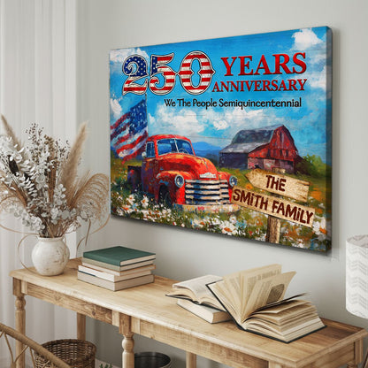 Personalized Family Name Patriotic Canvas / Poster - 250th Years Anniversary Independence Day Gift