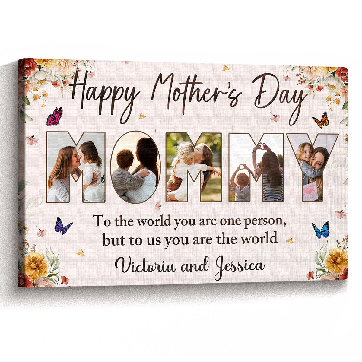 Happy Mother's Day - Personalized Customized Photo Canvas / Poster