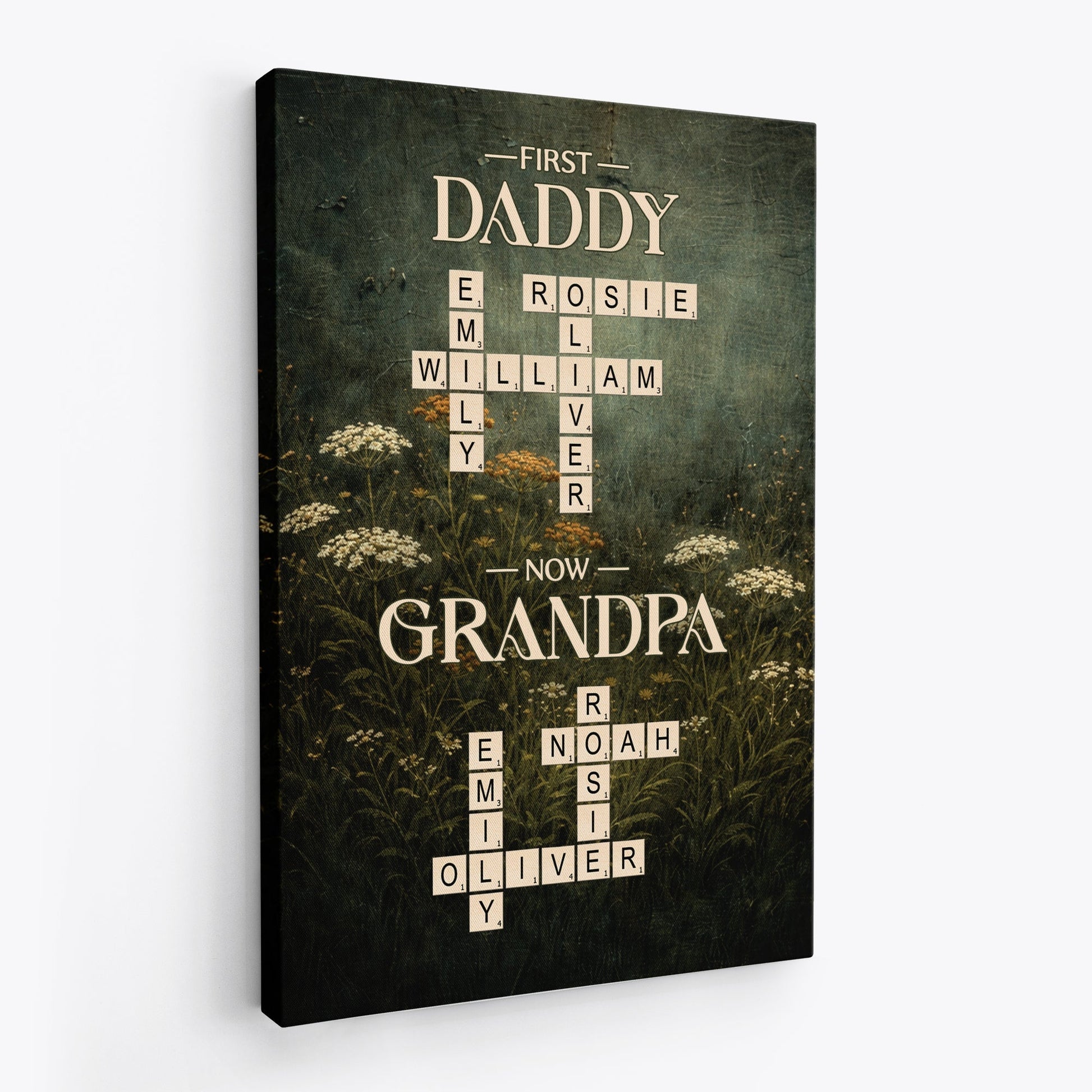 Personalised First Mom Now Grandma Crossword Canvas / Poster - Custom Grandma Gifts