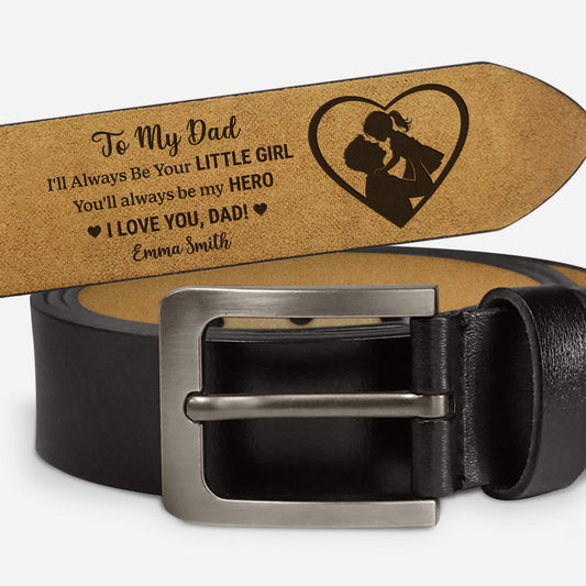 Personalized Engraved Leather Belt - Custom Gifts For Dad From Daughter