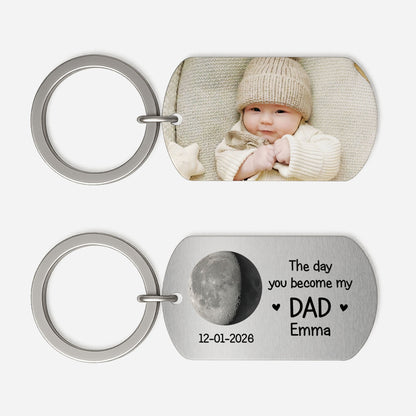 “The Day You Became My Dad” Personalized Keychain - Cherish Forever