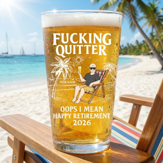 Oops I Mean Happy Retirement - Personalized Custom Beer Glass