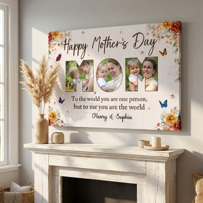 Personalized “Happy Mother’s Day” Photo Poster / Canvas - Custom Gifts For Mom or Wife
