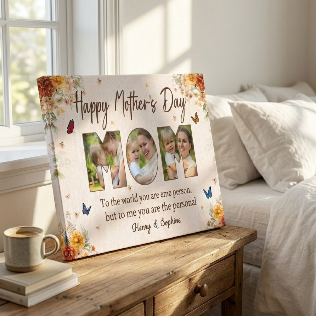 Personalized “Happy Mother’s Day” Photo Poster / Canvas - Custom Gifts For Mom or Wife