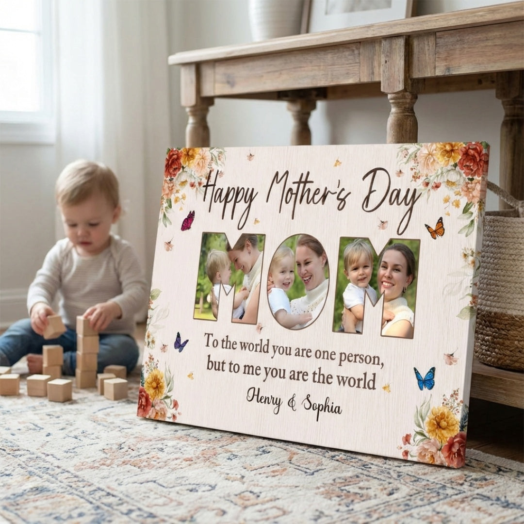 Personalized “Happy Mother’s Day” Photo Poster / Canvas - Custom Gifts For Mom or Wife