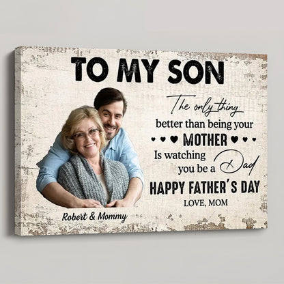 Personalized To My Son From Mom Photo Inserted Poster / Canvas - Custom Gift For Son