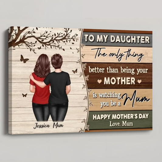 To My Daughter From Mum Happy Mother's Day - Personalised Vintage Poster / Canvas
