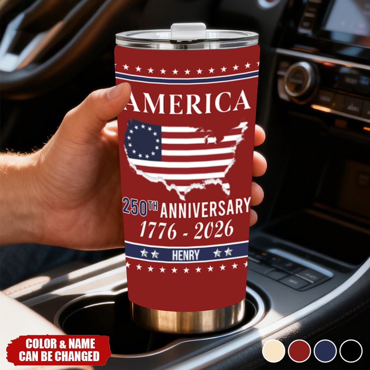 Personalized Family Name America 250th Anniversary Tumbler 1776-2026