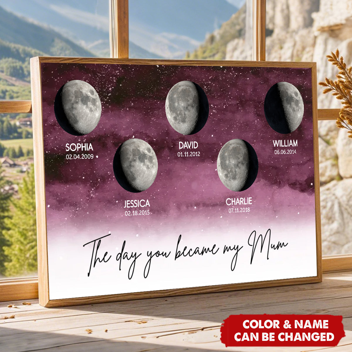 The Day You Became MOM MUM - Personalized Custom Starry Night Poster / Canvas