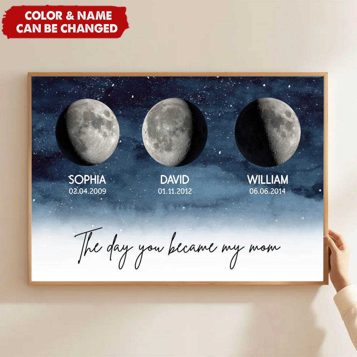 The Day You Became MOM MUM - Personalized Custom Starry Night Poster / Canvas