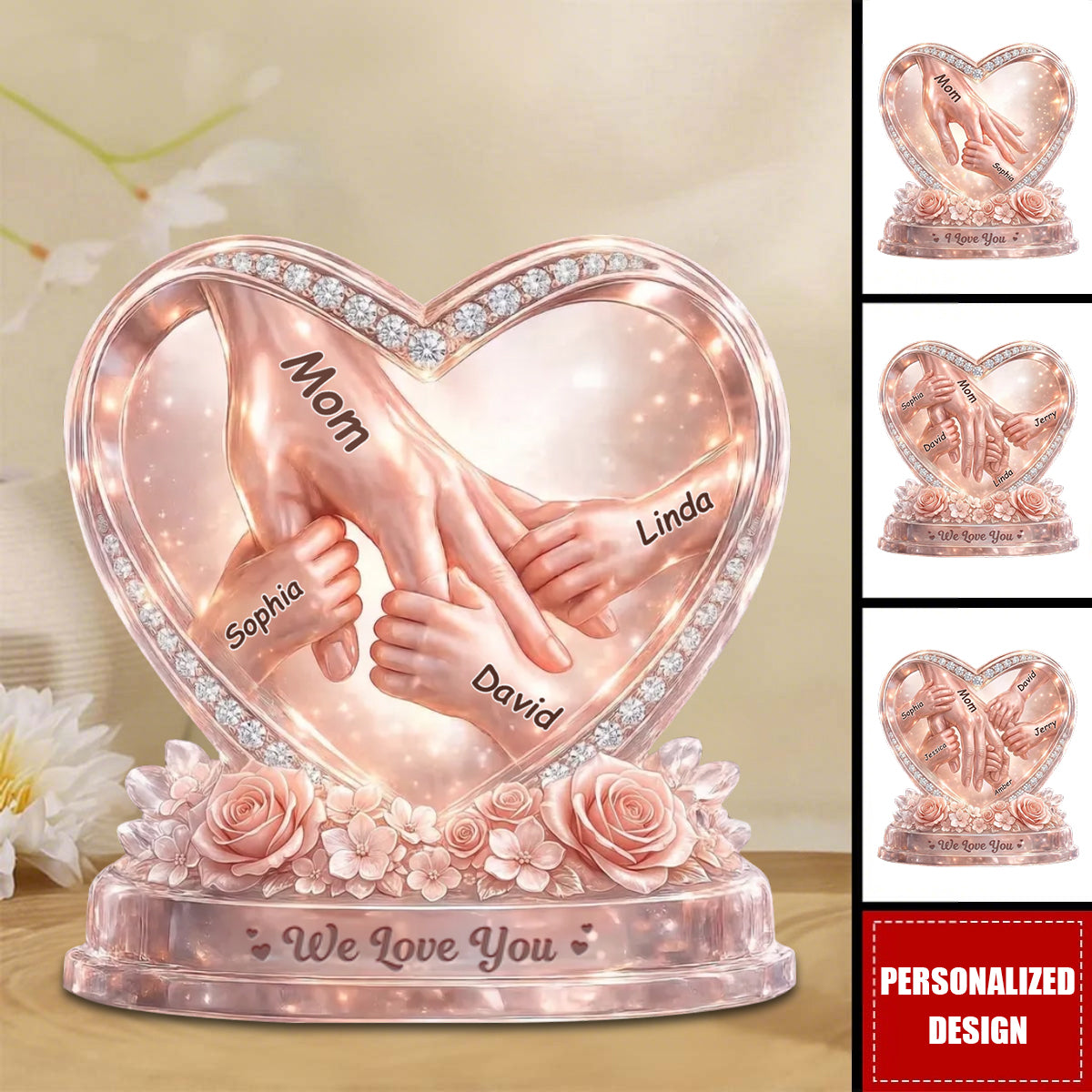 “Hold Your Hand Forever” Personalized Acrylic Plaque - Mother’s Day Gift for Mom or Grandma
