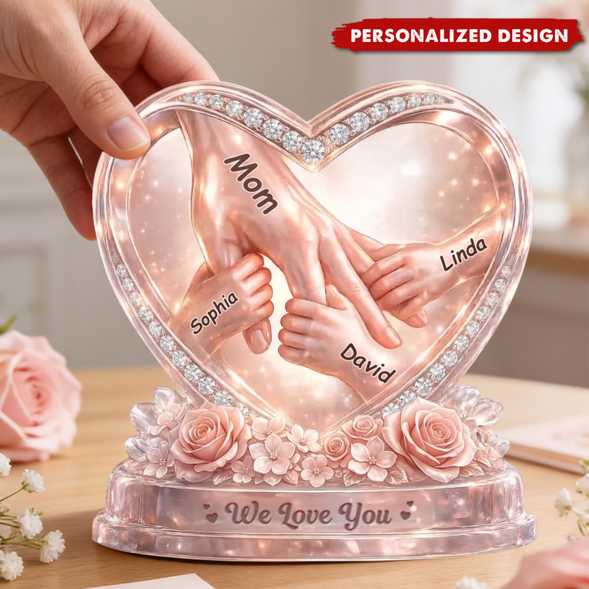 “Hold Your Hand Forever” Personalized Acrylic Plaque - Mother’s Day Gift for Mom or Grandma