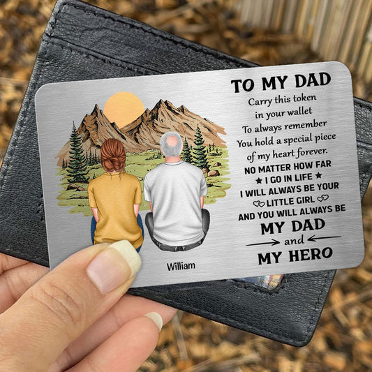Personalized "To My Dad: Always My Hero" Wallet Card - Heartfelt Gift