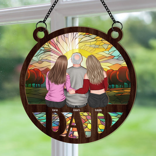 Personalized "Dad We Love You" Suncatcher - Family Window Art Gift