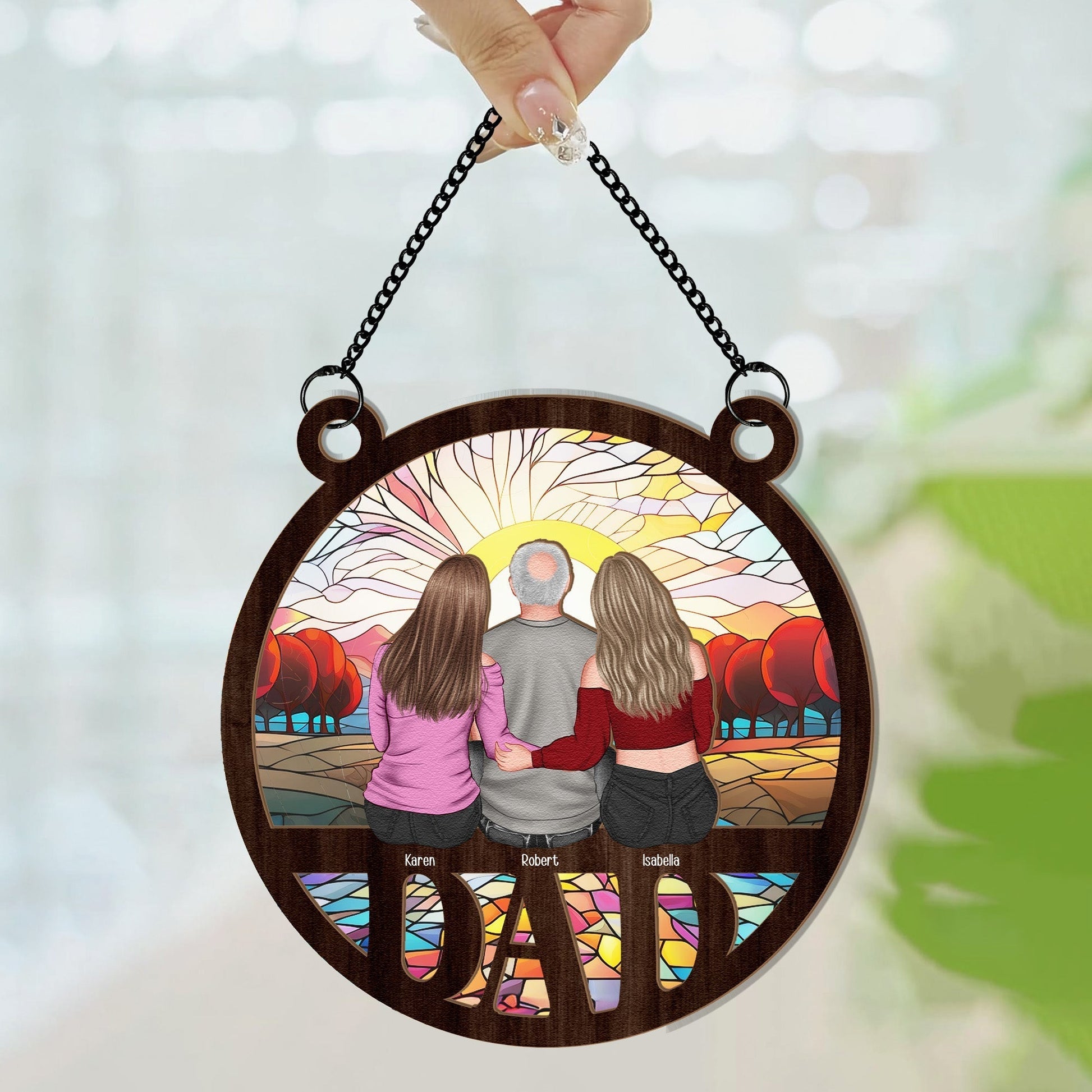 Personalized "Dad We Love You" Suncatcher - Family Window Art Gift