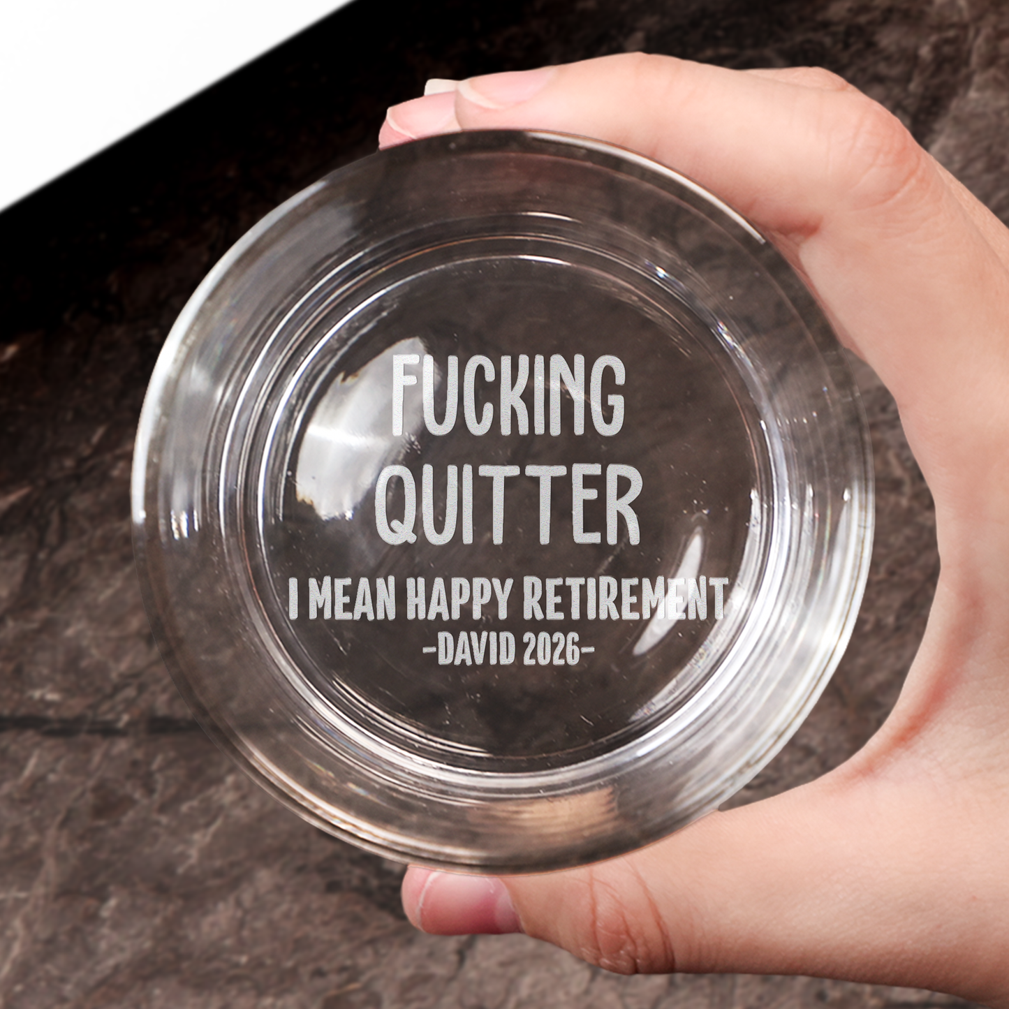 Quitter Happy Retirement - Personalized Engraved Whiskey Glass