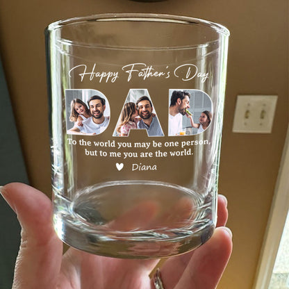 Personalized Father’s Day Whiskey Glass - Custom Photo Family Gift for Dad