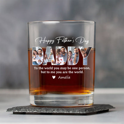 Personalized Father’s Day Whiskey Glass - Custom Photo Family Gift for Dad