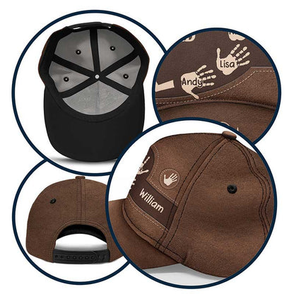 Personalised Classic Cap with Kids Handprints - Gift For Dad & Grandpa