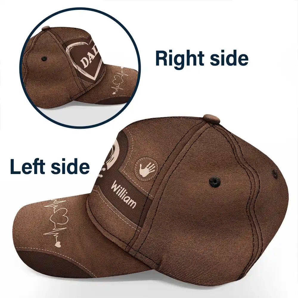 Personalised Classic Cap with Kids Handprints - Gift For Dad & Grandpa