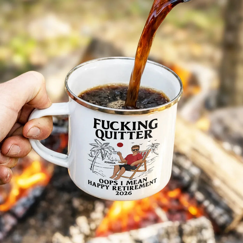 Oops I Mean Happy Retirement - Personalized Enamel Mug