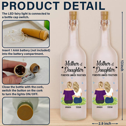 Gift For Mother,Gift For Daughter,Gift For Son,Mom - Sons,Mom - Daughters (Adult),Mom - Children,Love - Mother & Daughter Forever Linked Together - Personalized Bottle Light