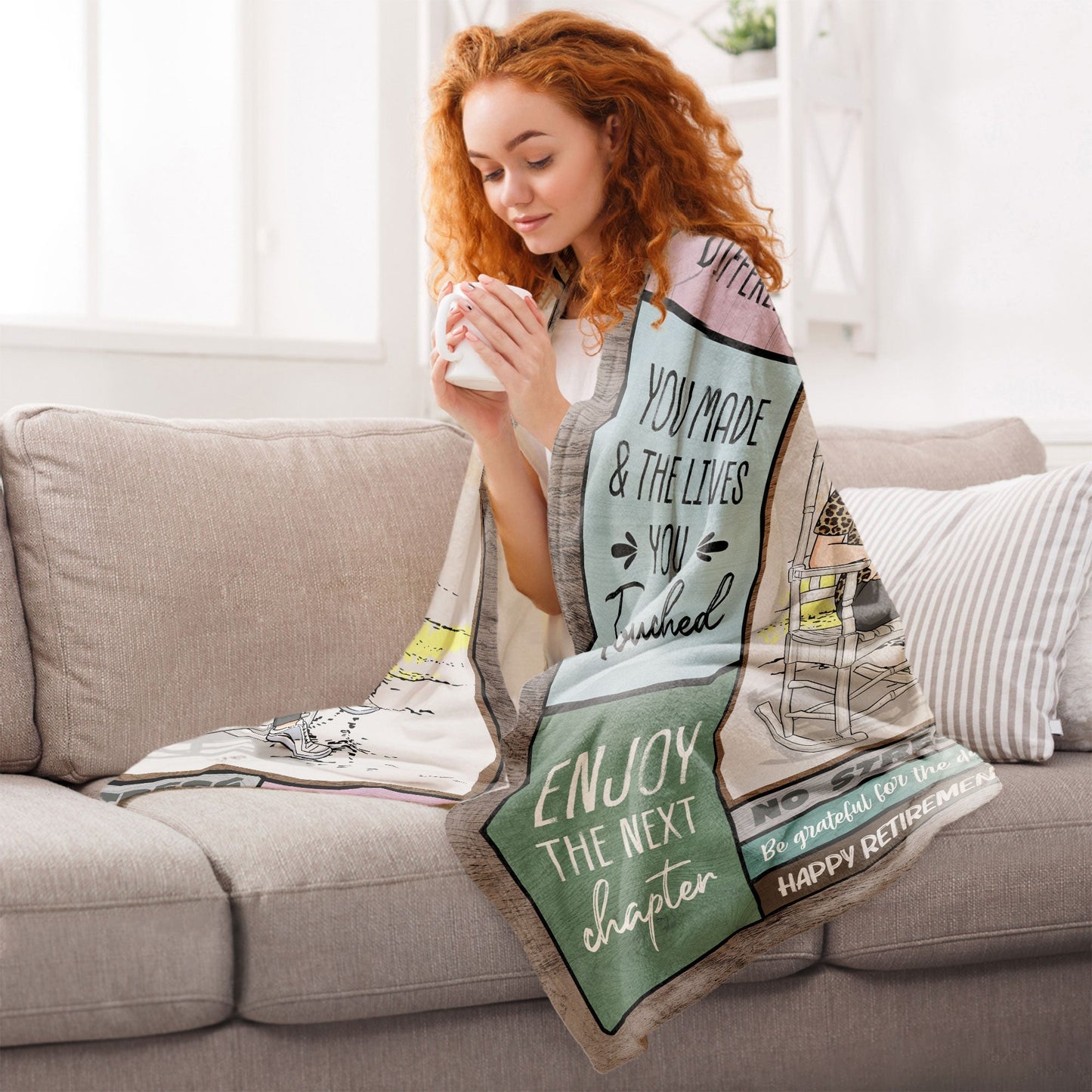 Retirement Rules Enjoy The Next Chapter - Personalized Custom Blanket