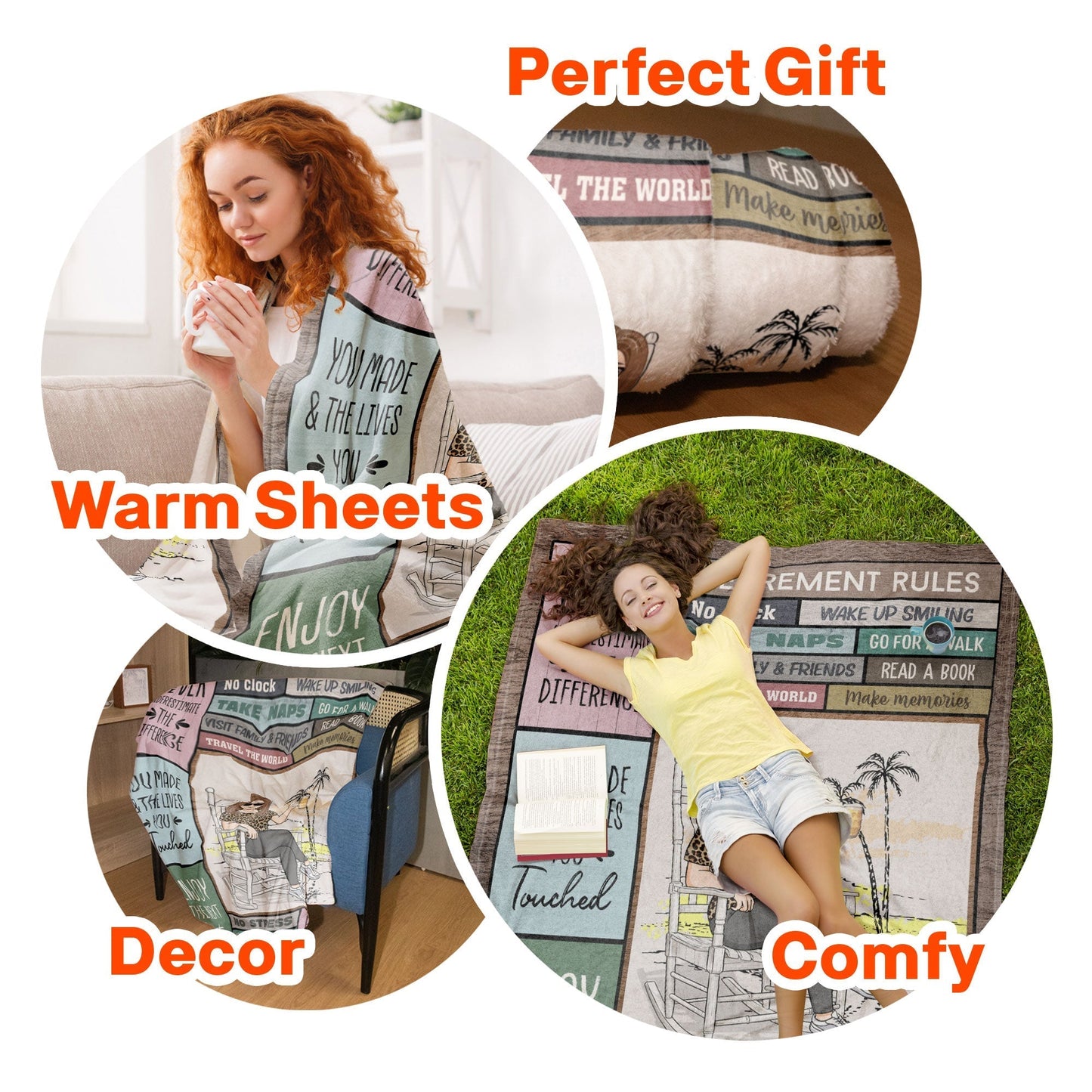 Retirement Rules Enjoy The Next Chapter - Personalized Custom Blanket